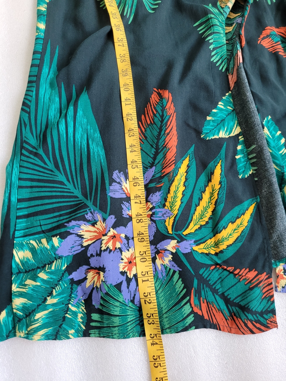 Patrons of Peace Tropical Floral Maxi Dress Smocked Waist Slit Skirt Green M - Picture 13 of 13